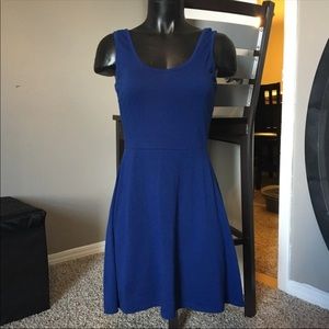 Blue Fit And Flare Mini Dress Size M